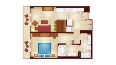 Disney's Copper Creek 1-Bedroom Floorplan